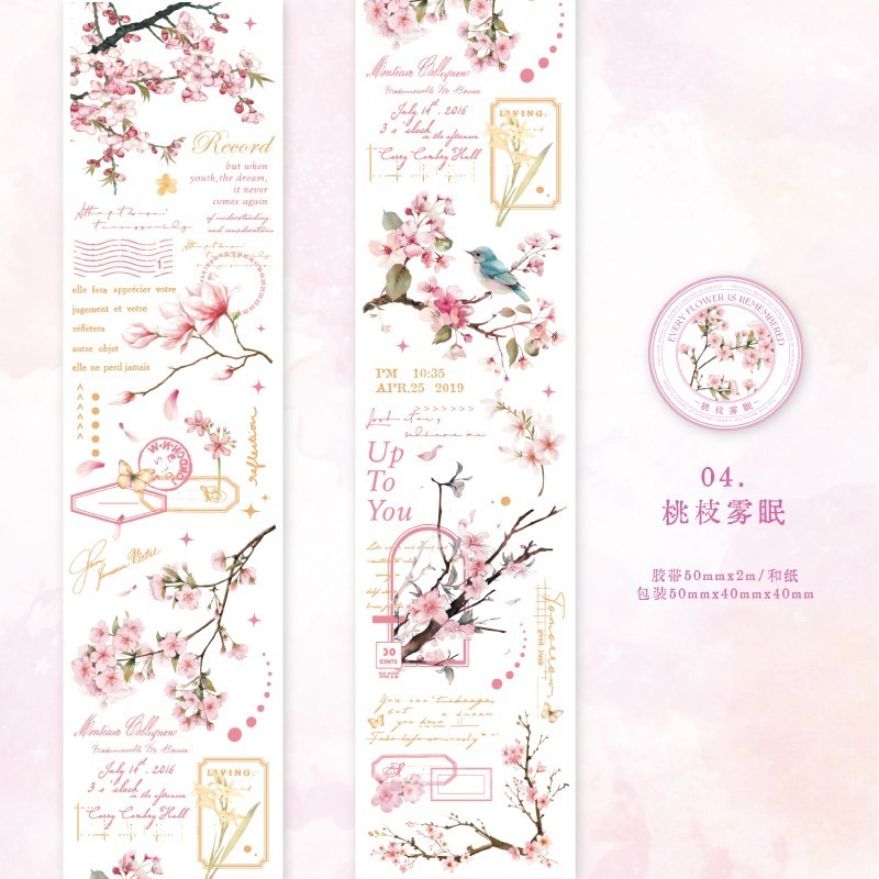 BONBONBONNIE🐰暮光 南枝風信系列 復古枝葉文字和紙膠帶-規格圖9