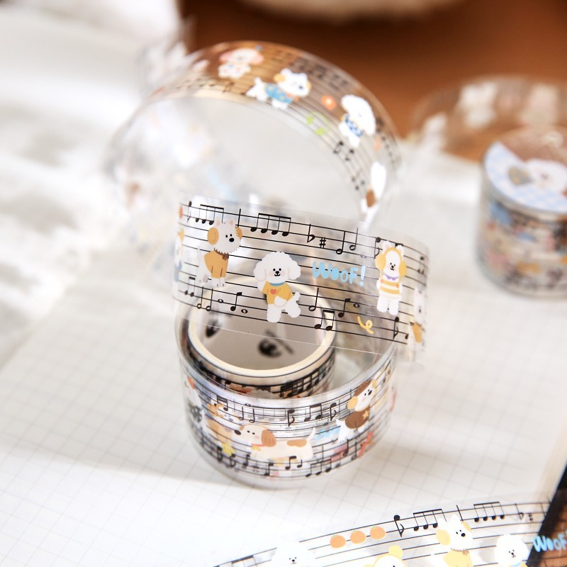 紙先生 萌寵樂譜系列 可愛小貓小狗PET膠帶-細節圖2