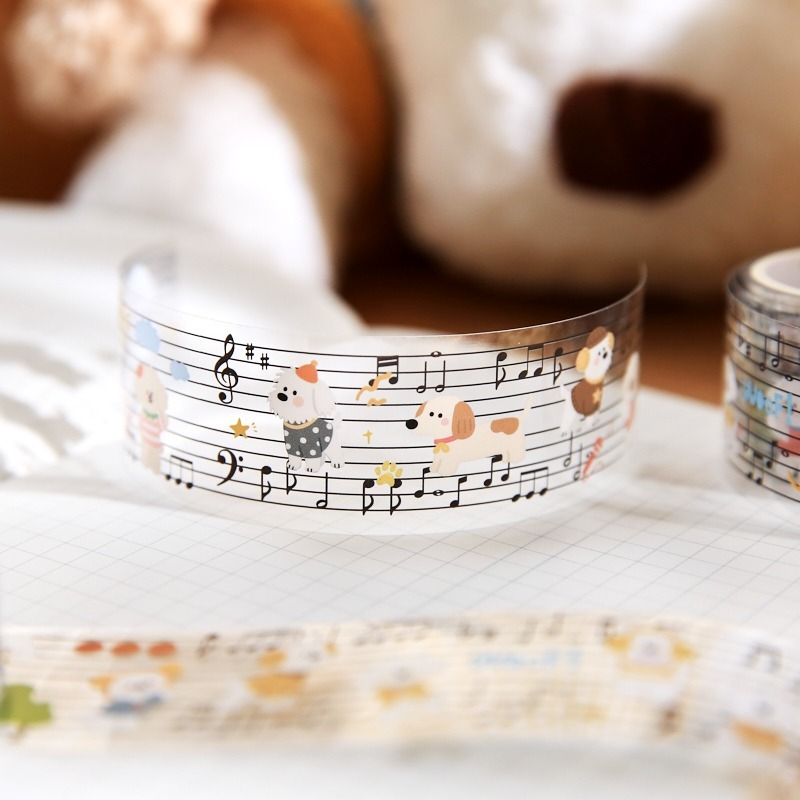 紙先生 萌寵樂譜系列 可愛小貓小狗PET膠帶-細節圖6