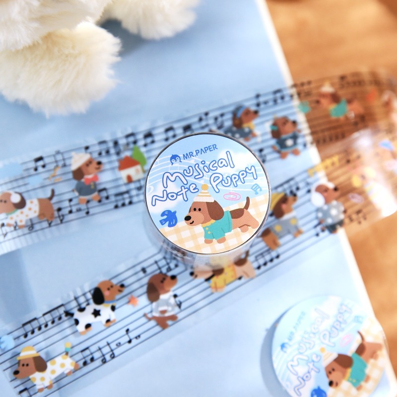 紙先生 萌寵樂譜系列 可愛小貓小狗PET膠帶-細節圖7