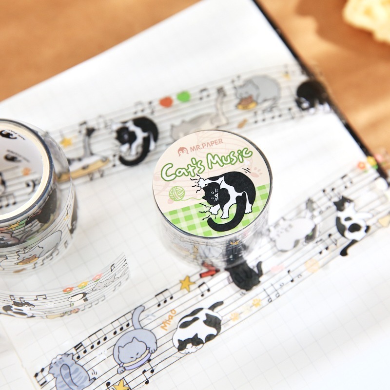 紙先生 萌寵樂譜系列 可愛小貓小狗PET膠帶-細節圖8
