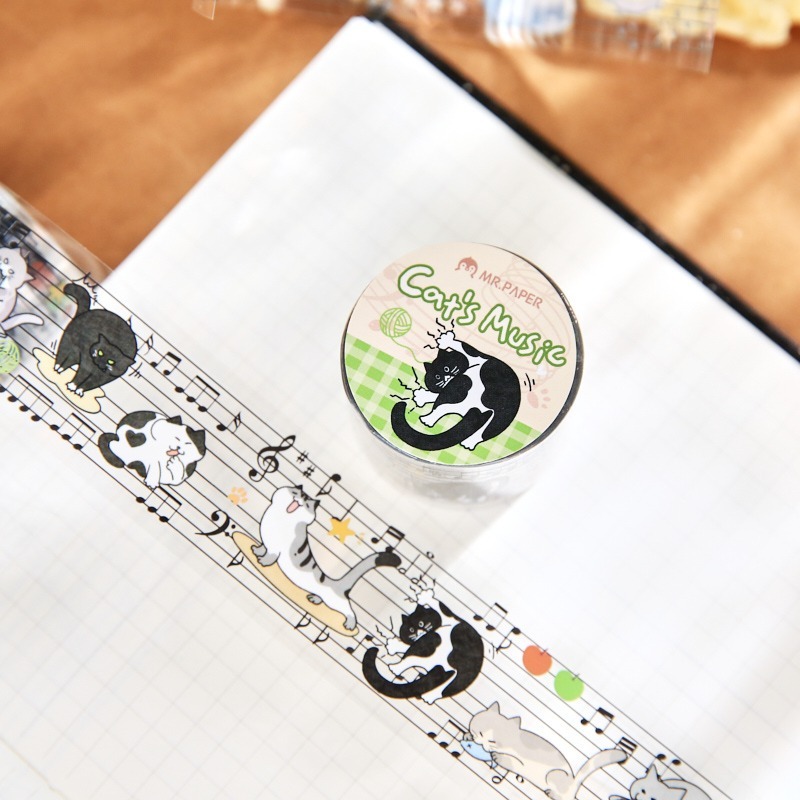 紙先生 萌寵樂譜系列 可愛小貓小狗PET膠帶-細節圖9