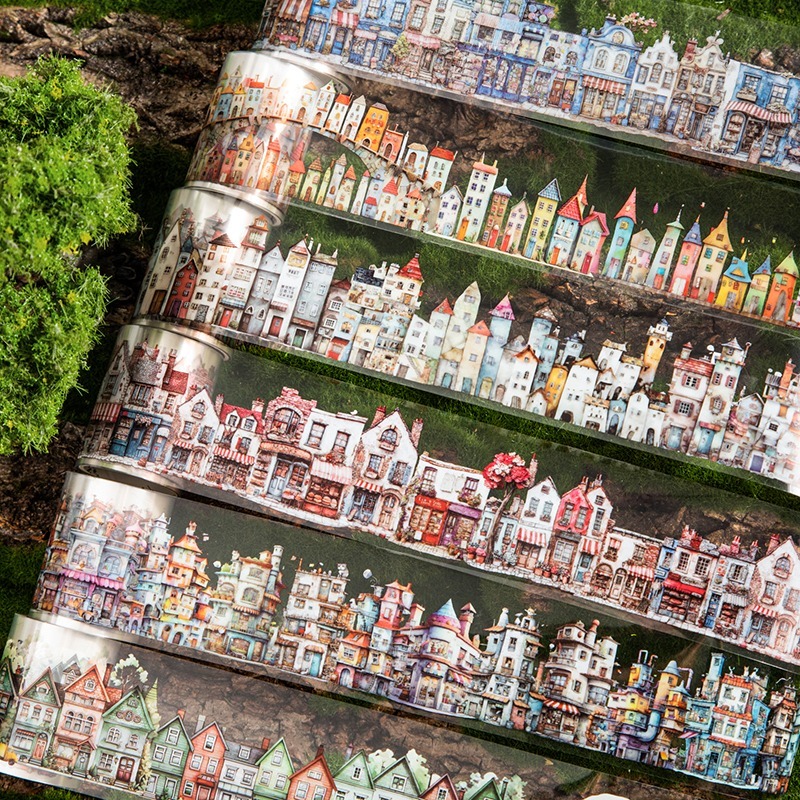 BON BON BONNIE🐰手帳素材 美好的一天 古怪的房子系列 房屋造景PET膠帶-細節圖2