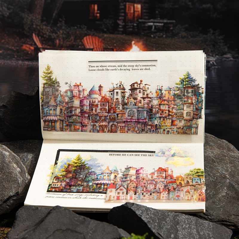 BON BON BONNIE🐰手帳素材 美好的一天 古怪的房子系列 房屋造景PET膠帶-細節圖4