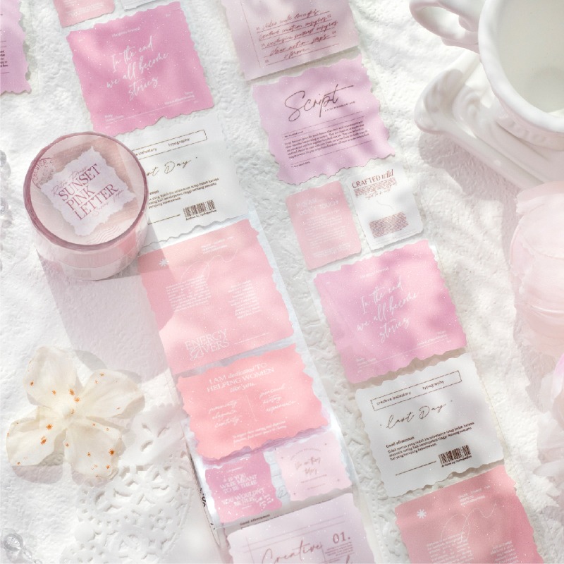 BONBONBONNIE🐰暮光 復古報刊鋪系列 閃砂PET文字膠帶-細節圖6