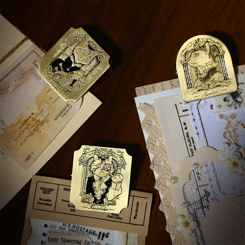 BONBONBONNIE🐰番茄醬少女 貓咪貴族系列 黃銅手帳夾-細節圖2