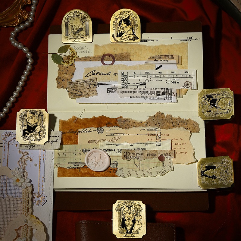 BONBONBONNIE🐰番茄醬少女 貓咪貴族系列 黃銅手帳夾-細節圖5