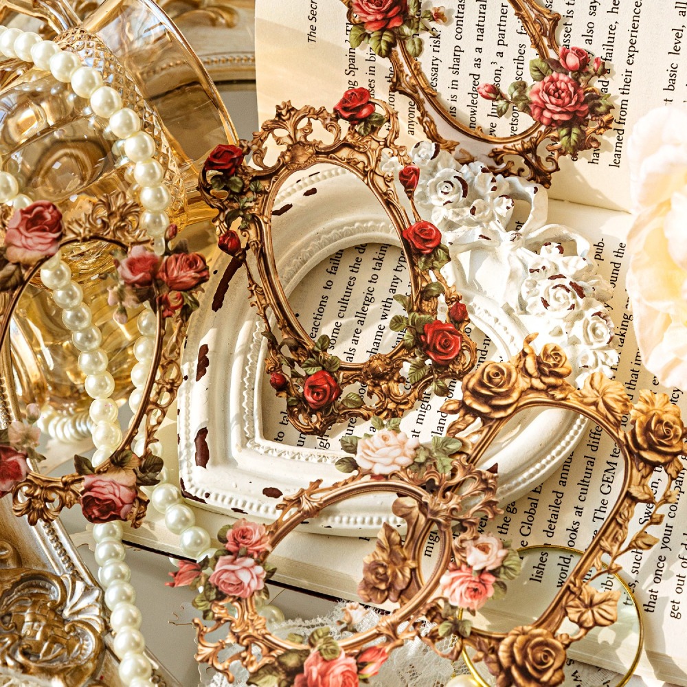 BON BON BONNIE🐰陌墨 花鏡莊園系列 浮雕復古鏤空異形相框邊框素材拼貼卡-細節圖6