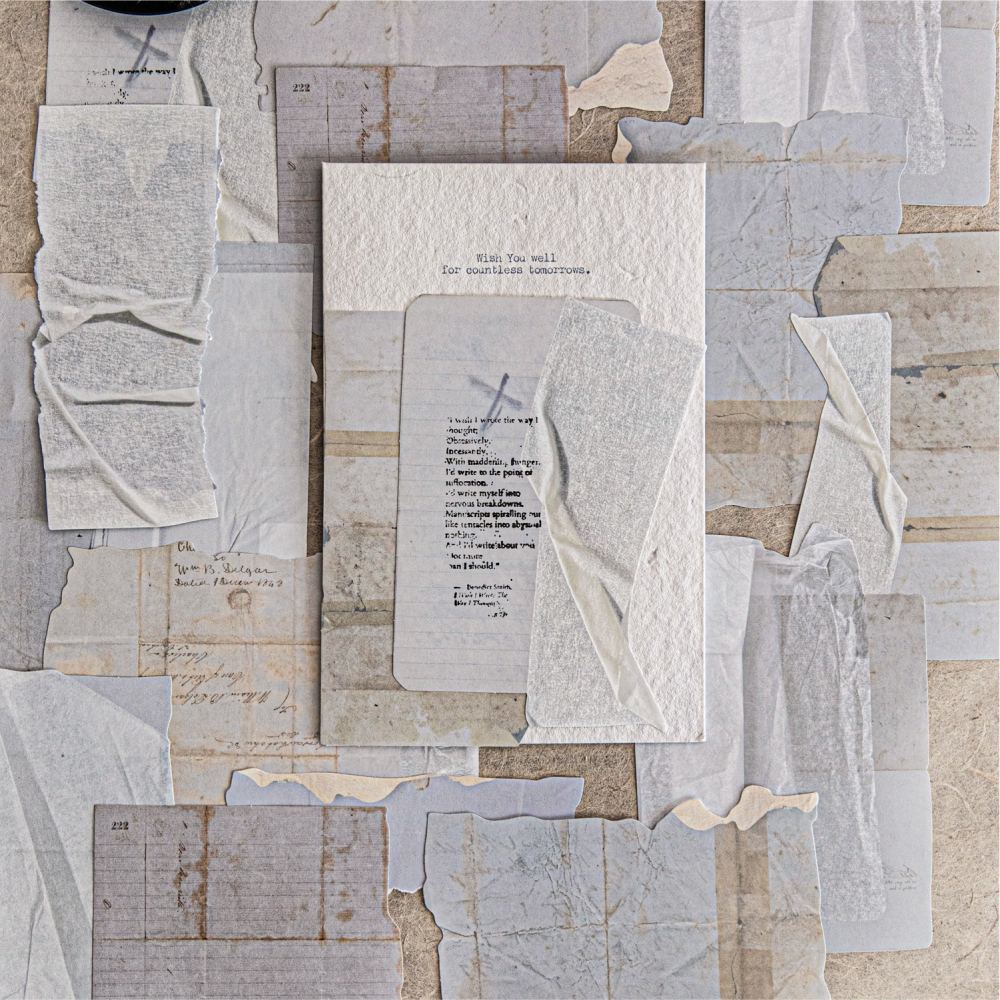 BONBONBONNIE🐰糖詩 溫柔紙片 暈染皺褶打底素材紙-細節圖2