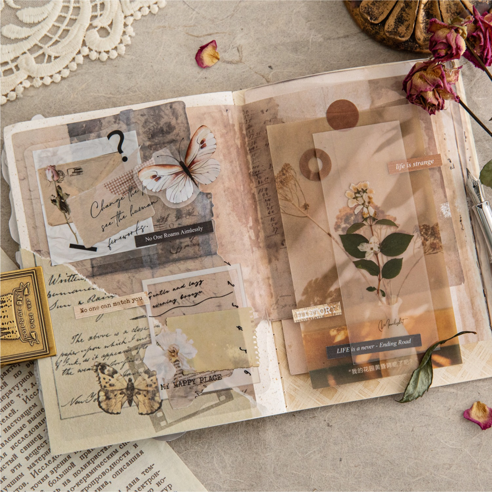 BONBONBONNIE🐰糖詩 溫柔紙片 暈染皺褶打底素材紙-細節圖9