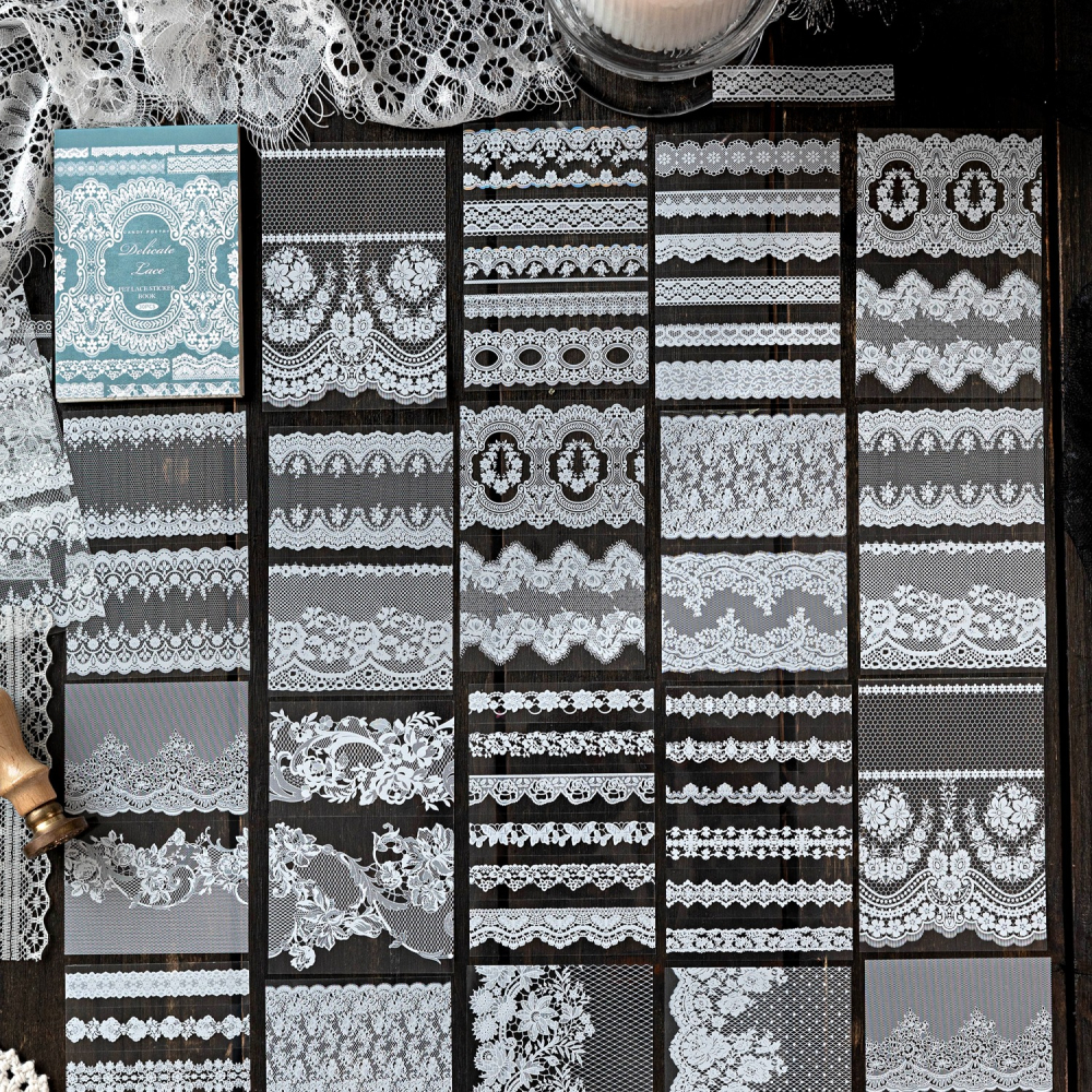 BONBONBONNIE🐰糖詩 蕾絲博物館 滿滿蕾絲PET貼紙本-細節圖3