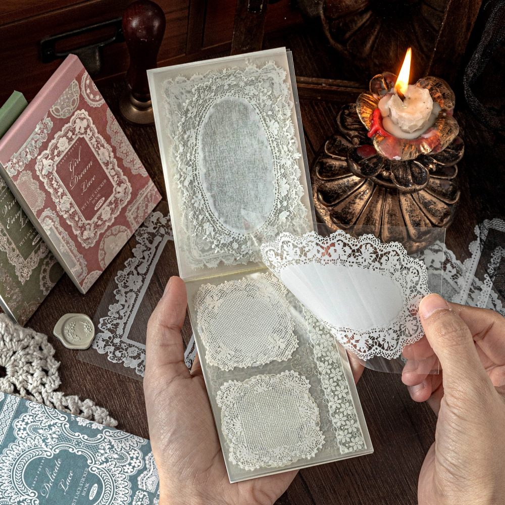 BONBONBONNIE🐰糖詩 蕾絲博物館 滿滿蕾絲PET貼紙本-細節圖4