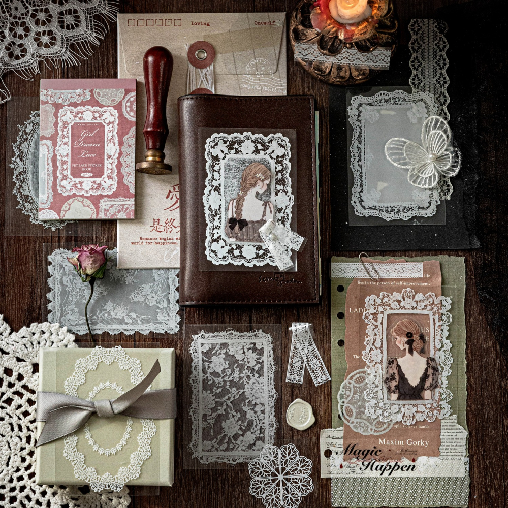 BONBONBONNIE🐰糖詩 蕾絲博物館 滿滿蕾絲PET貼紙本-細節圖8