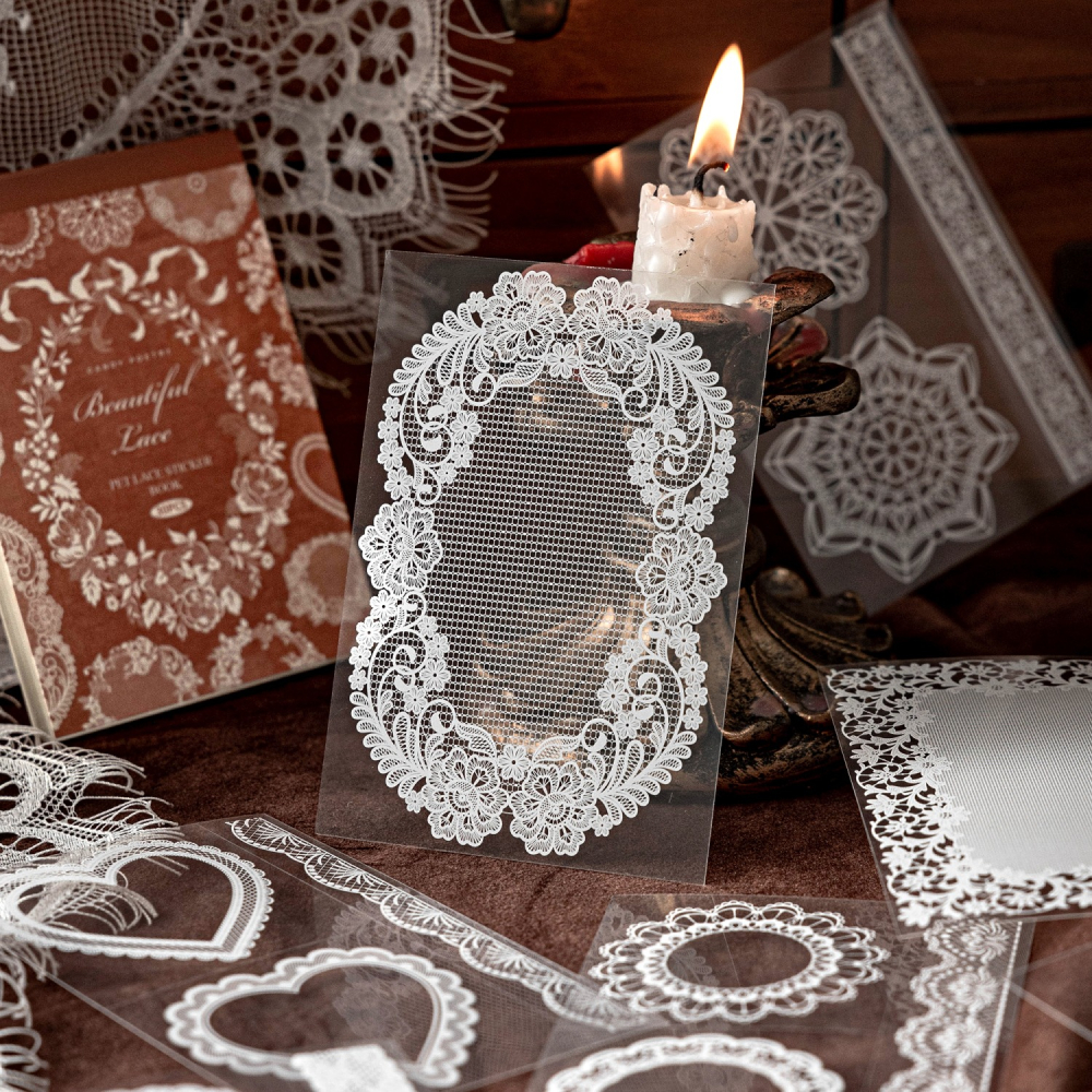 BONBONBONNIE🐰糖詩 蕾絲博物館 滿滿蕾絲PET貼紙本-細節圖9