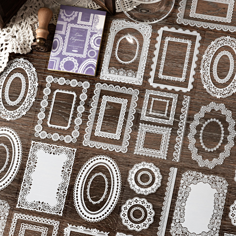 BONBONBONNIE🐰糖詩 蕾絲博物館 滿滿蕾絲PET貼紙本-細節圖10