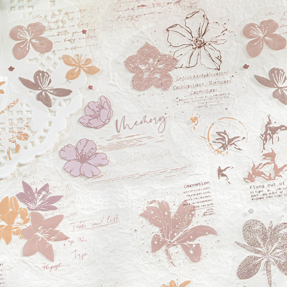 BONBONBONNIE🐰陌墨 朦朧花草 優雅植物PET貼紙包-細節圖4