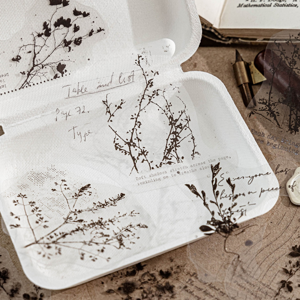 BONBONBONNIE🐰陌墨 朦朧花草 優雅植物PET貼紙包-細節圖6