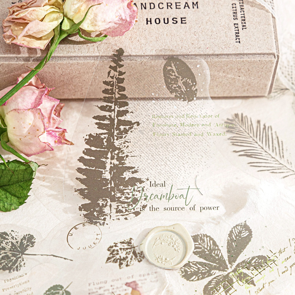 BONBONBONNIE🐰陌墨 朦朧花草 優雅植物PET貼紙包-細節圖8