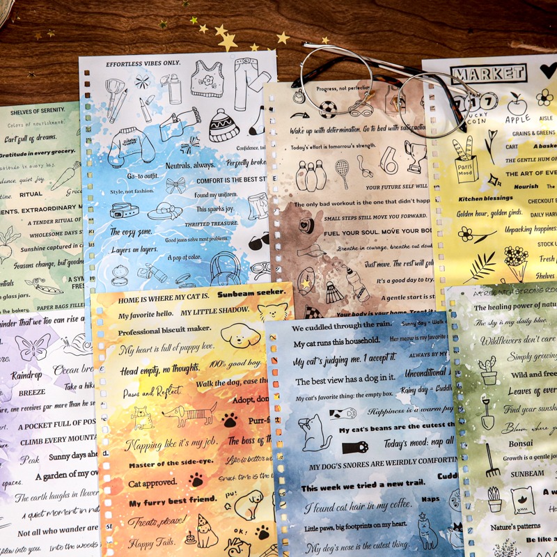 BONBONBONNIE🐰紙先生 文字碎片 文字插圖切膜貼紙本-細節圖5