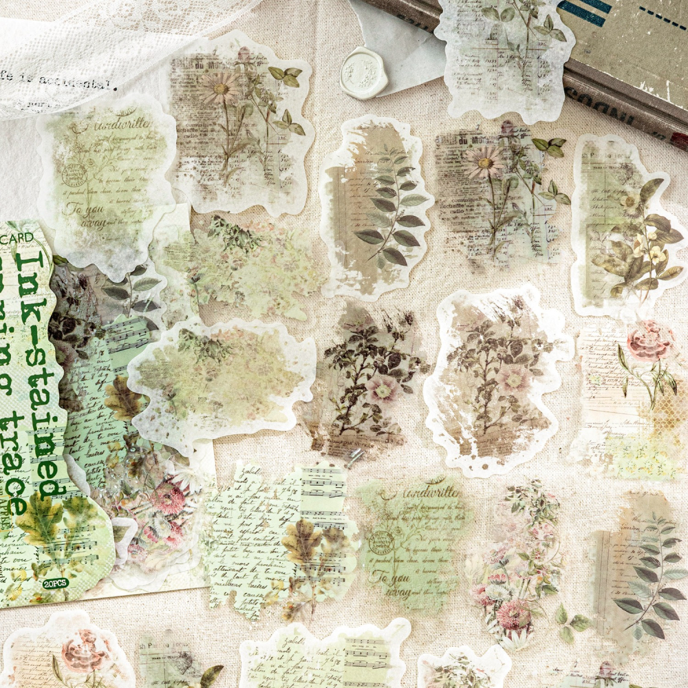 BONBONBONNIE🐰陌墨 暈染墨跡 和紙 PET 貼紙包-細節圖4