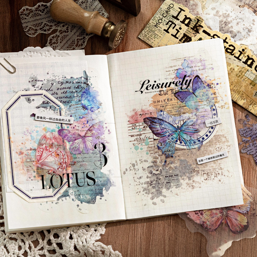 BONBONBONNIE🐰陌墨 暈染墨跡 和紙 PET 貼紙包-細節圖5