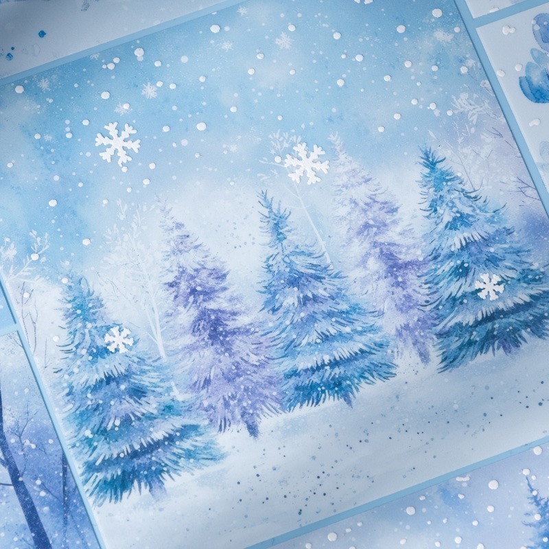 BONBONBONNIE🐰番茄醬少女 窗外的雪 冬季造景雪景PET貼紙包-細節圖2