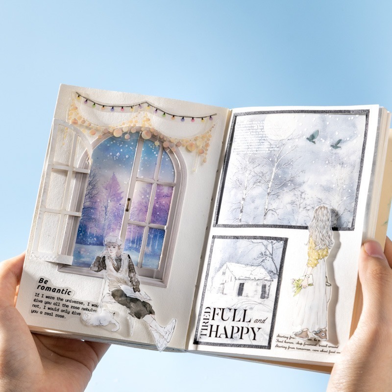 BONBONBONNIE🐰番茄醬少女 窗外的雪 冬季造景雪景PET貼紙包-細節圖5