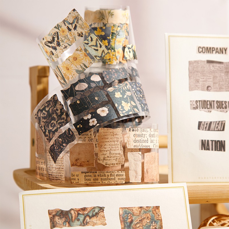 BONBONBONNIE🐰美好的一天 手作碎語系列 標籤條形 模切排廢白牛皮紙膠帶-細節圖6