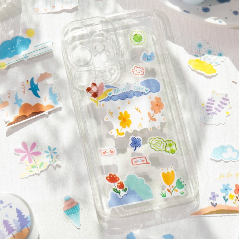 BONBONBONNIE🐰暮光 春日萌芽系列 可愛簡約童趣插圖閃砂膠帶-細節圖6