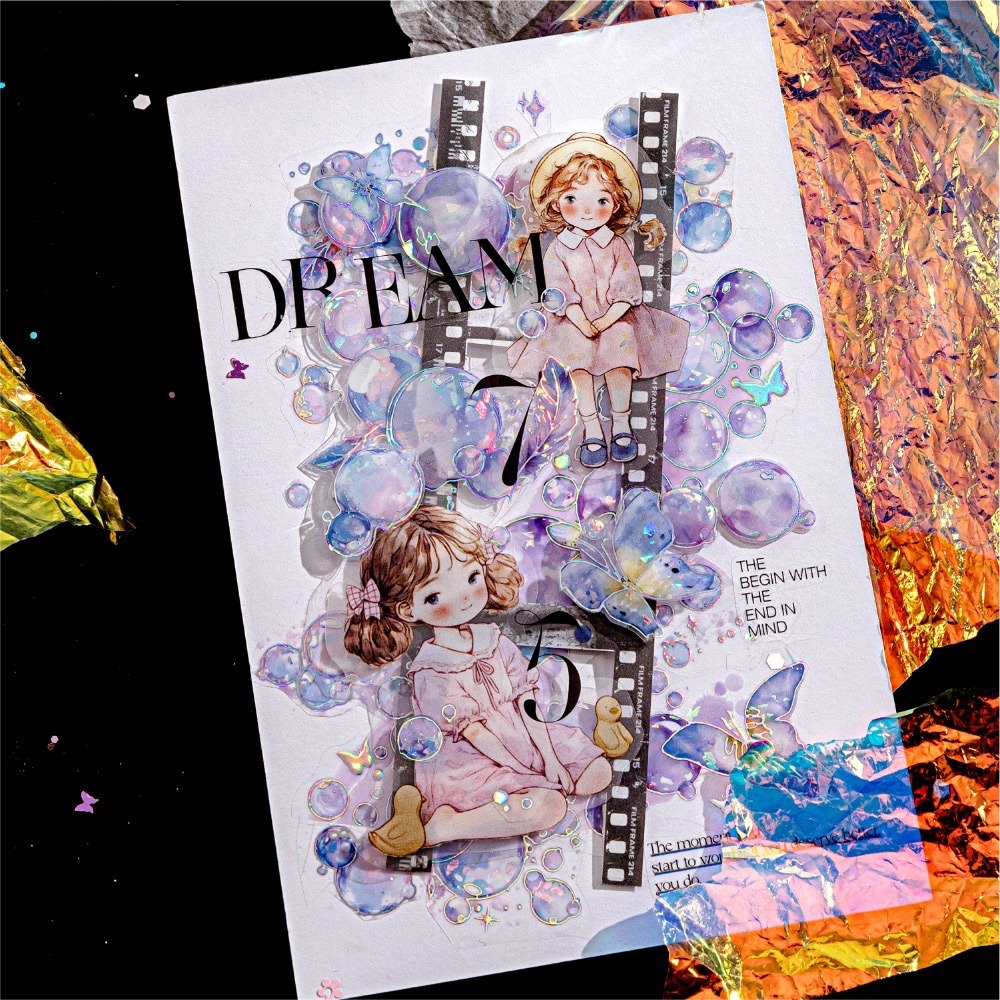 BONBONBONNIE🐰糖詩 浮光夢境系列 夢幻氣泡冰晶PET膠帶-細節圖6