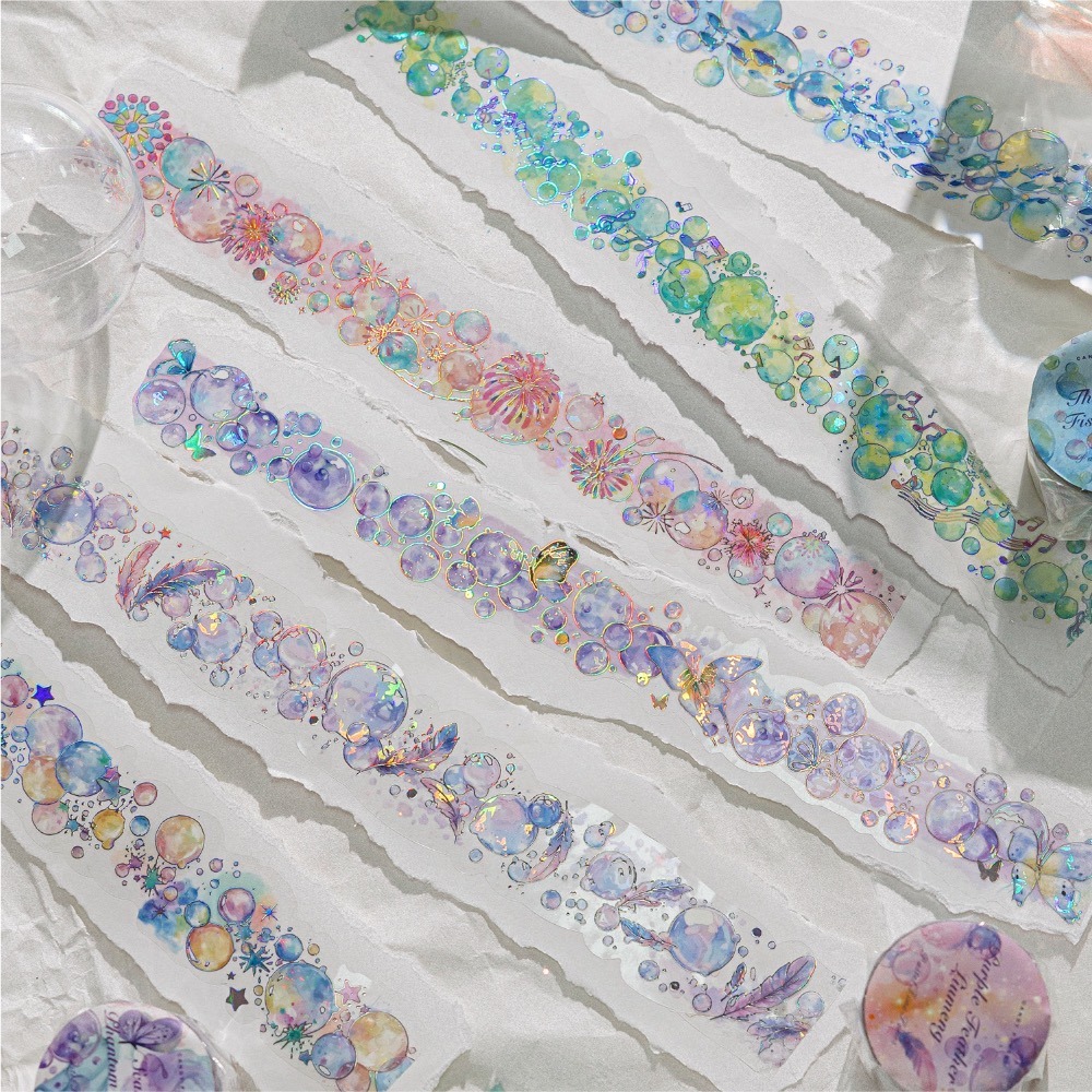 BONBONBONNIE🐰糖詩 浮光夢境系列 夢幻氣泡冰晶PET膠帶-細節圖8
