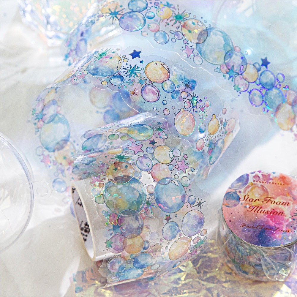 BONBONBONNIE🐰糖詩 浮光夢境系列 夢幻氣泡冰晶PET膠帶-細節圖9