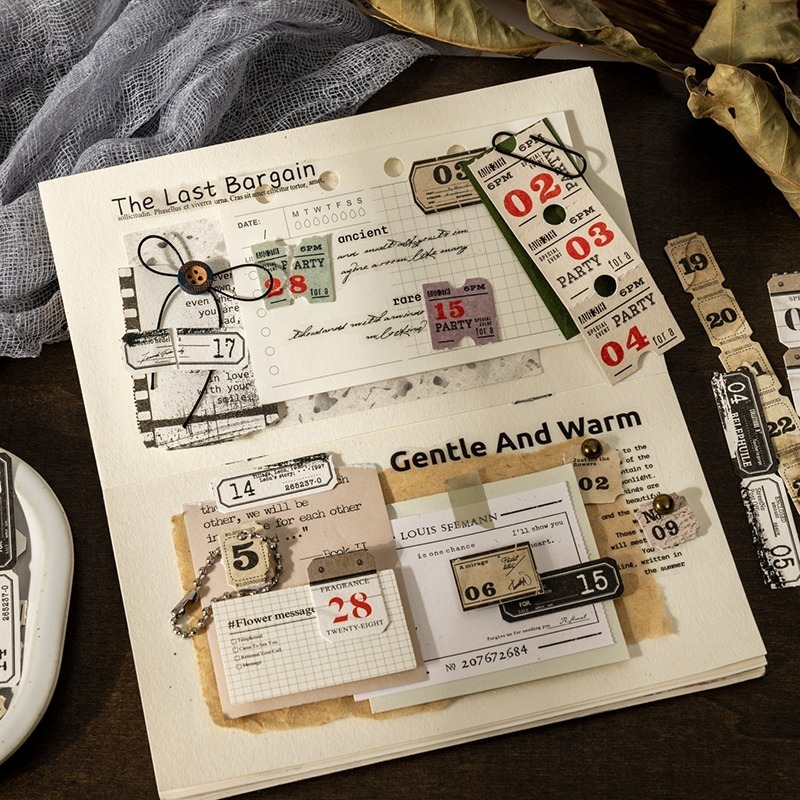 BONBONBONNIE🐰番茄醬少女 序列標籤系列 日付數字長條日期素材紙-細節圖5