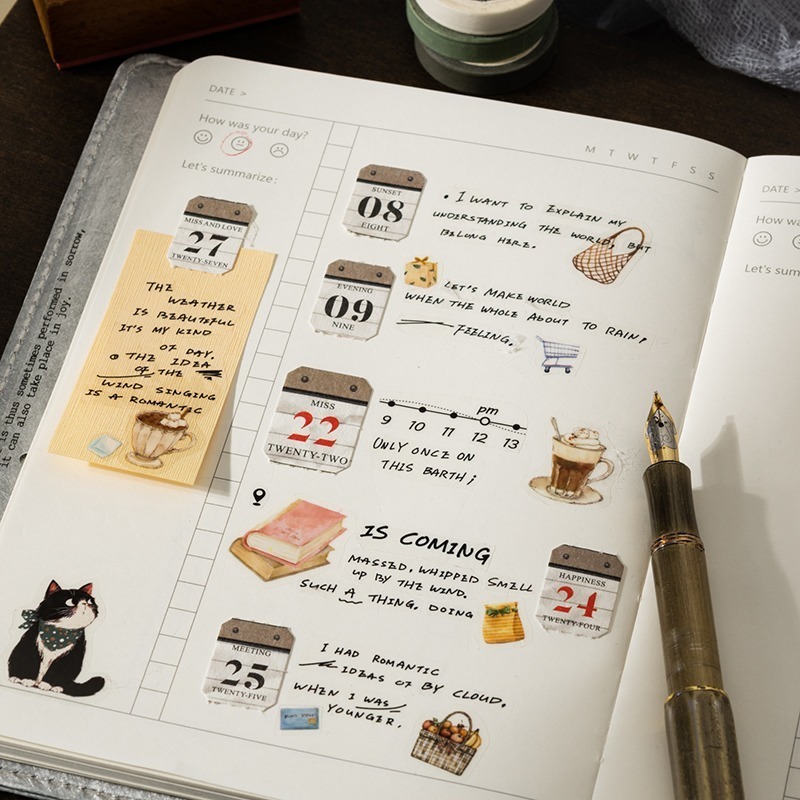 BONBONBONNIE🐰番茄醬少女 序列標籤系列 日付數字長條日期素材紙-細節圖6