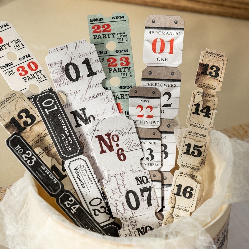 BONBONBONNIE🐰番茄醬少女 序列標籤系列 日付數字長條日期素材紙-細節圖7