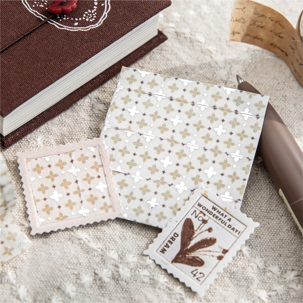 BONBONBONNIE🐰陌墨 彩磚集系列 水彩花磚燙銀和紙膠帶-細節圖7
