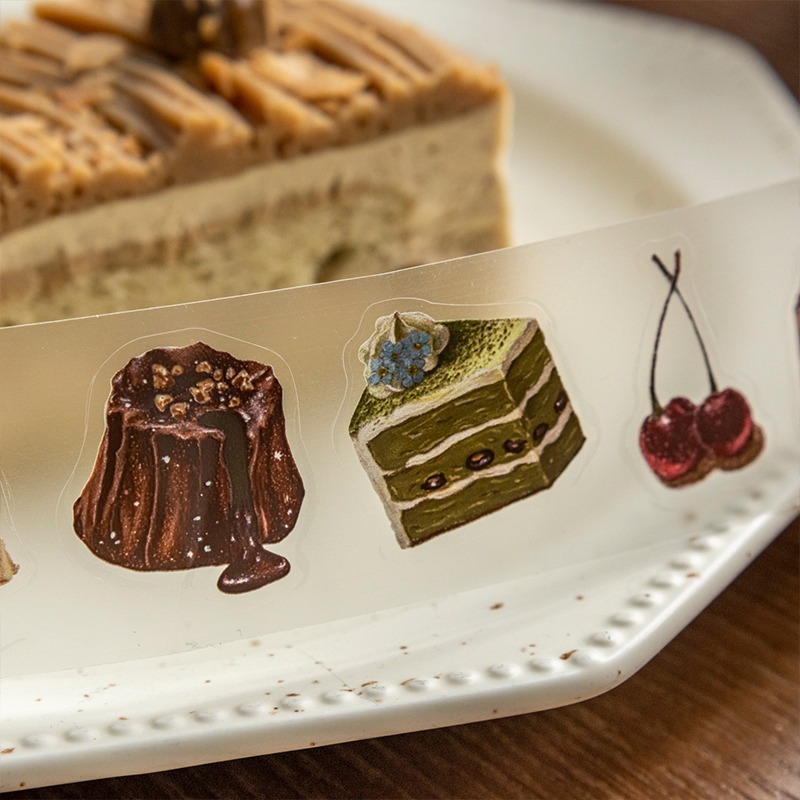 BONBONBONNIE🐰番茄醬少女 閒暇時刻系列 午茶穿搭貓咪霧面PET膠帶-細節圖3