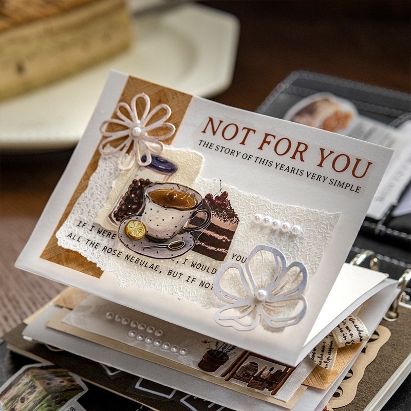 BONBONBONNIE🐰番茄醬少女 閒暇時刻系列 午茶穿搭貓咪霧面PET膠帶-細節圖4