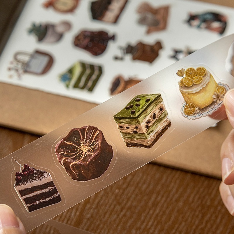 BONBONBONNIE🐰番茄醬少女 閒暇時刻系列 午茶穿搭貓咪霧面PET膠帶-細節圖6