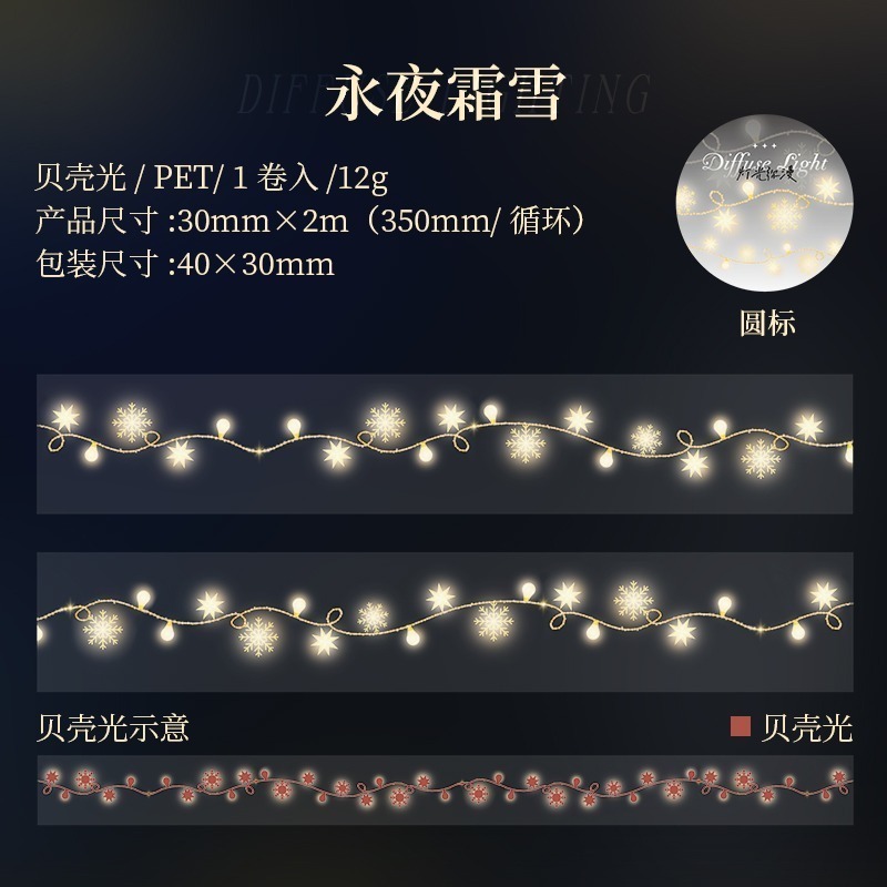 BONBONBONNIE🐰番茄醬少女 燈光瀰漫系列 串燈 派對PET貝殼光膠帶-規格圖9