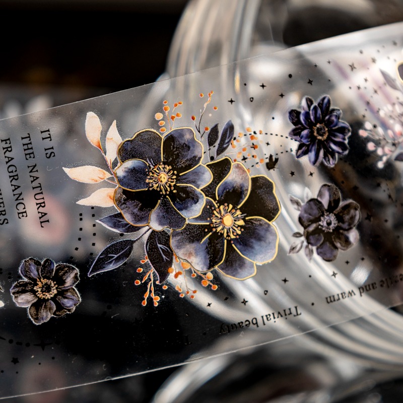 BON BON BONNIE🐰手帳素材 番茄醬少女 黑夜之下系列 黑夜主題燙金PET造景-細節圖8