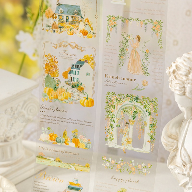 BONBONBONNIE🐰番茄醬少女 南法之旅 莊園插畫PET膠帶-細節圖6