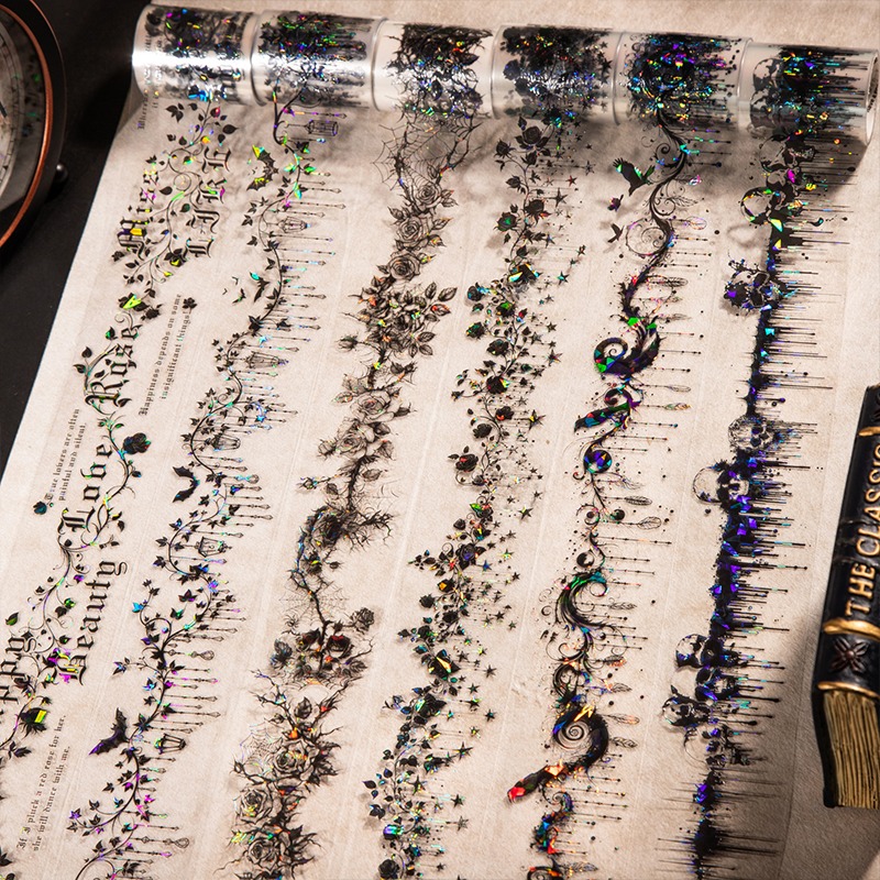 BONBONBONNIE🐰美好的一天 暗夜的契約系列 哥德哥特雷射PET膠帶-細節圖3