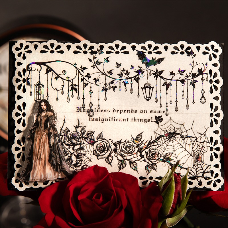 BONBONBONNIE🐰美好的一天 暗夜的契約系列 哥德哥特雷射PET膠帶-細節圖4