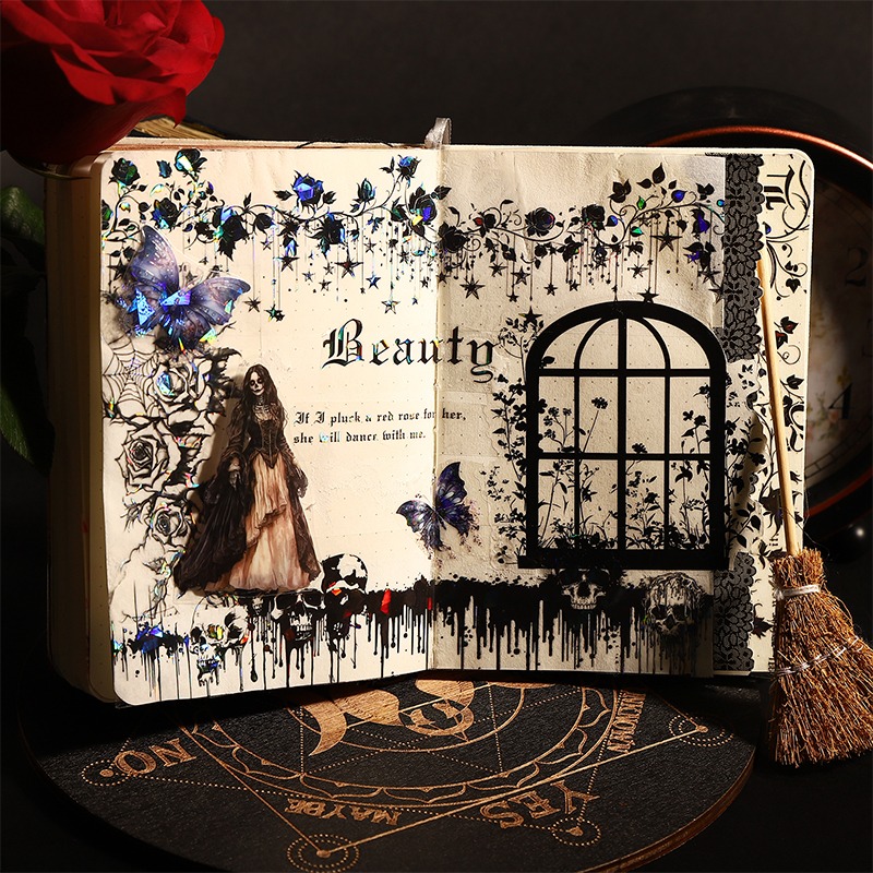 BONBONBONNIE🐰美好的一天 暗夜的契約系列 哥德哥特雷射PET膠帶-細節圖6