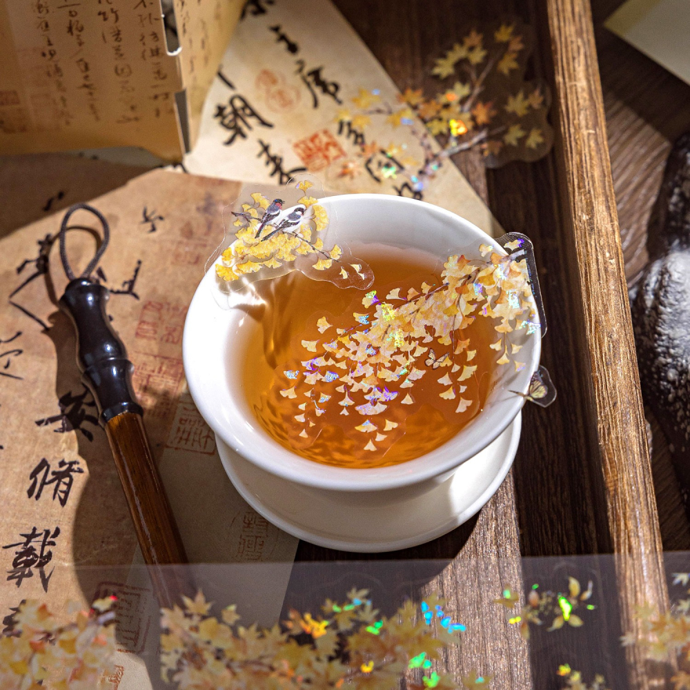 BONBONBONNIE🐰糖詩 風雅枝序系列 古風植物打底冰晶PET膠帶-細節圖4