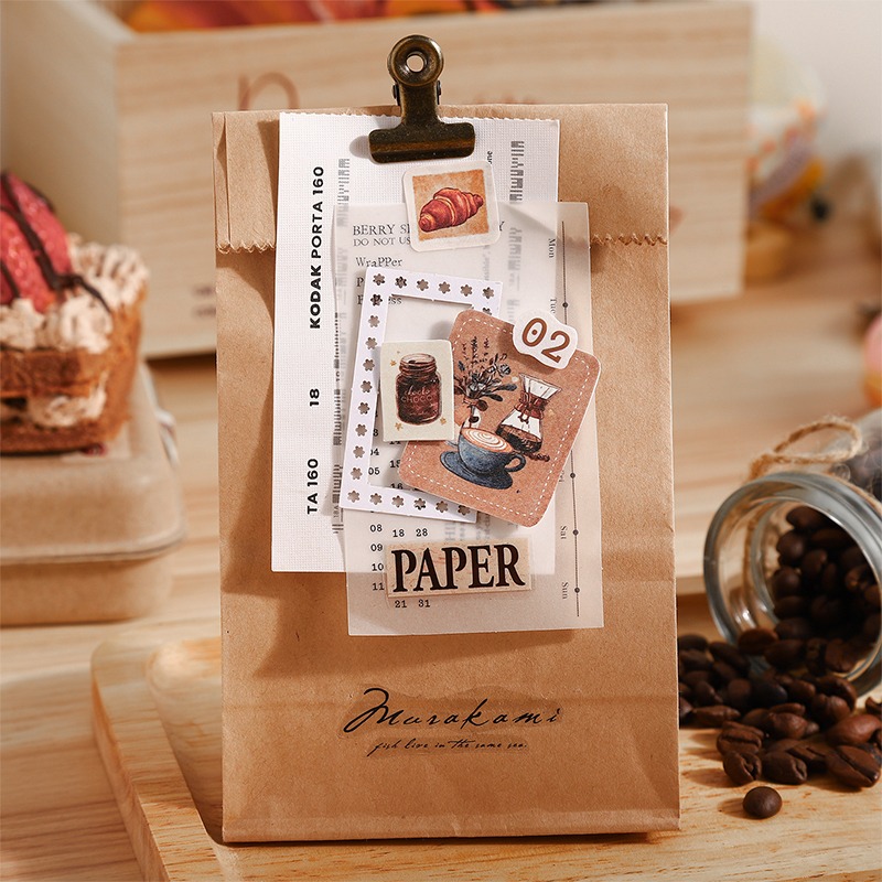 BONBONBONNIE🐰番茄醬少女 暖茶輕序系列 喫茶主題 復古奶茶色調白牛皮紙膠帶-細節圖5