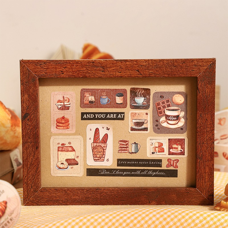 BONBONBONNIE🐰番茄醬少女 暖茶輕序系列 喫茶主題 復古奶茶色調白牛皮紙膠帶-細節圖6