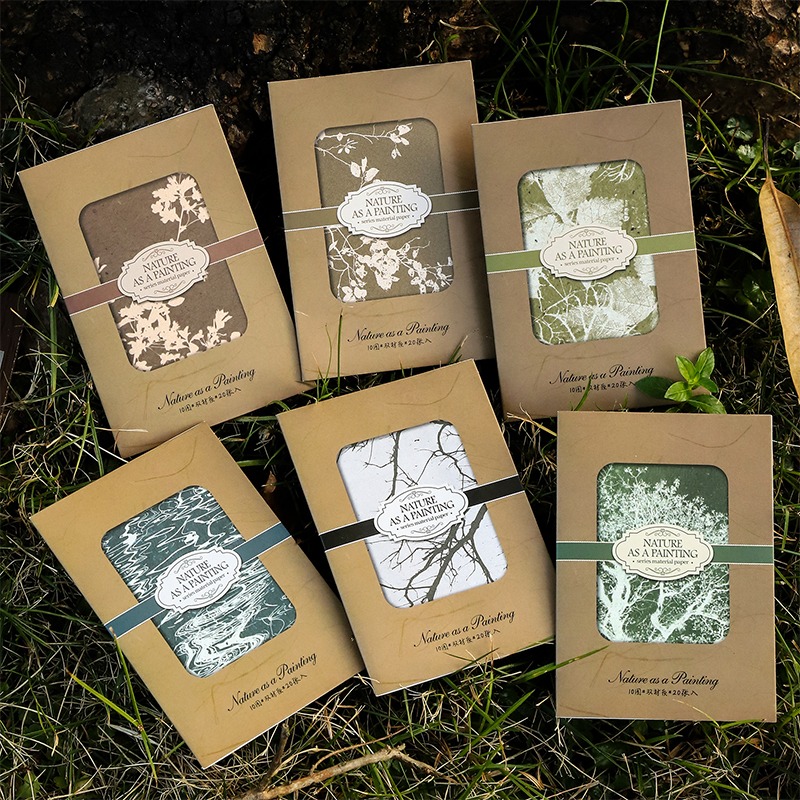 BONBONBONNIE🐰番茄醬少女 自然如畫系列 拓印剪影植物打底素材紙-細節圖3