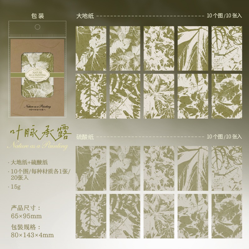 BONBONBONNIE🐰番茄醬少女 自然如畫系列 拓印剪影植物打底素材紙-規格圖7